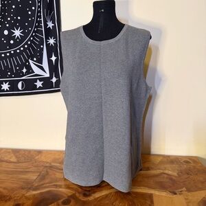 Talbots Women's XL Gray Cotton Modal Sleeveless Sweater Vest Top Casual